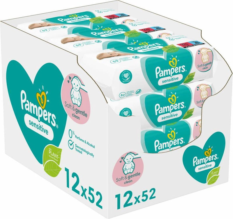 Pampers - Wipes Sensitive Refill Pack 12X52 (624 Wipes)