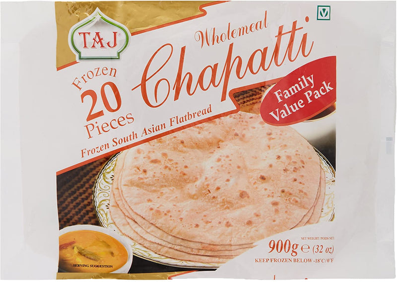 Taj Frozen Wholemeal Chapathi 20pc - Family Pack